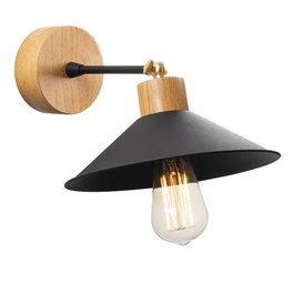 Opviq Manavgat - N-620 Lámpara de pared Negro y Roble